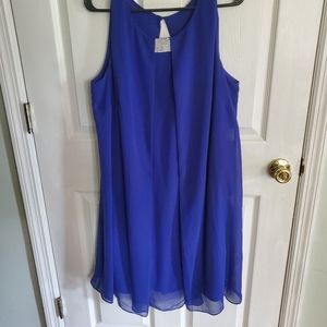 Cute blue dress with sheer overlay